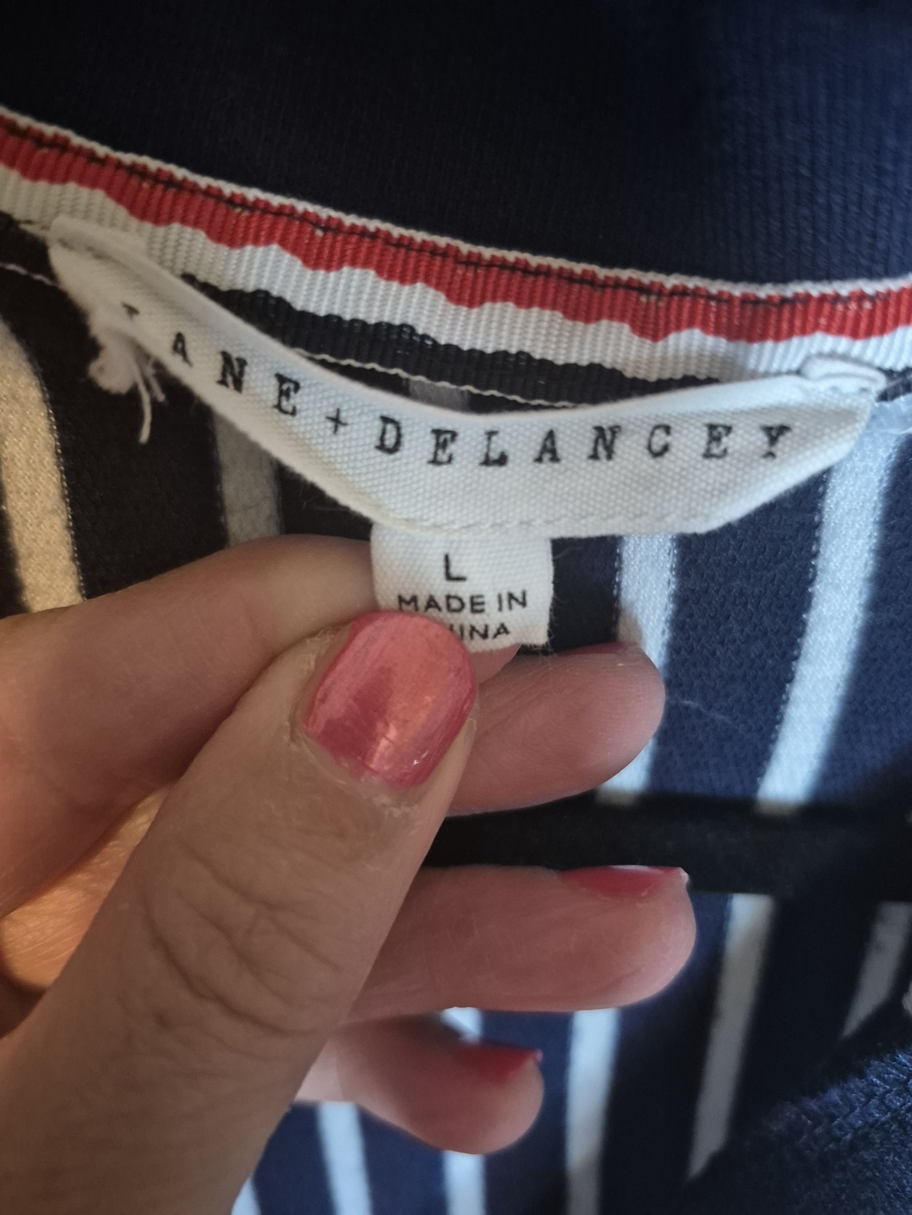 Jane and Delancey Navy and White Striped Polo Tank - Picture 2 of 8